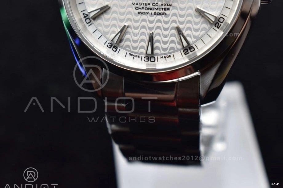 SS A8500 Aqua 1:1 VSF Best White Edition Dial Terra On Waved SS Bracelet 150M 0601